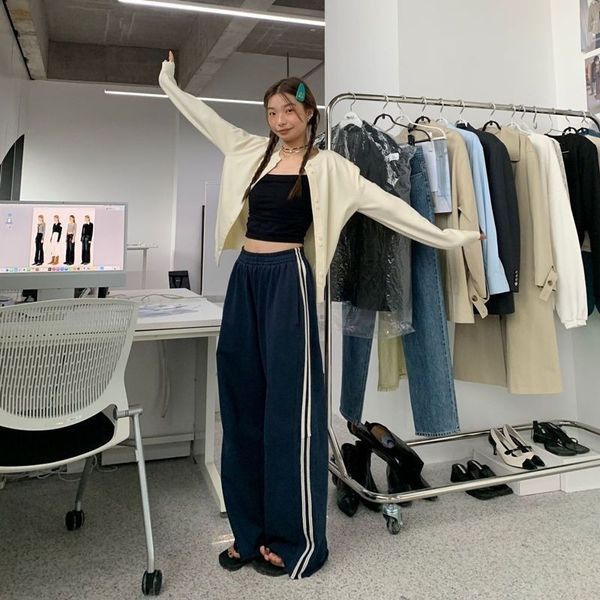 

women's pants s deeptown harajuku sweatpant vintage korean fashion sport autumn casual oversized jogger trousers streetwear preppy 2309, Black;white