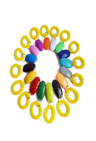 

pet button clicker portable pets keychains sound trainer aid guide dog click training tool wristband accessory yfa21694629312, Silver
