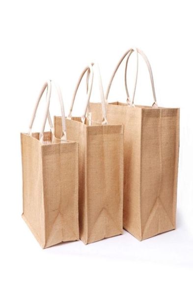 

reusable jute tote bag eco friendly burlap grocery bags for shopping beach vacation picnic m20 22 drop w2204275637424