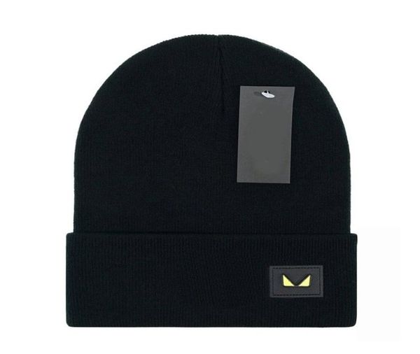 

knitted hat simplicity beanie cap two eyes pattern designer skull caps for man woman winter hats 6 color8164423, Blue;gray