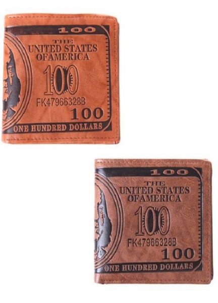 

1pclot men pockets card us dollar bill money wallet funny foldable pu dollar wallet 2 colors gi8706279805725, Red;black