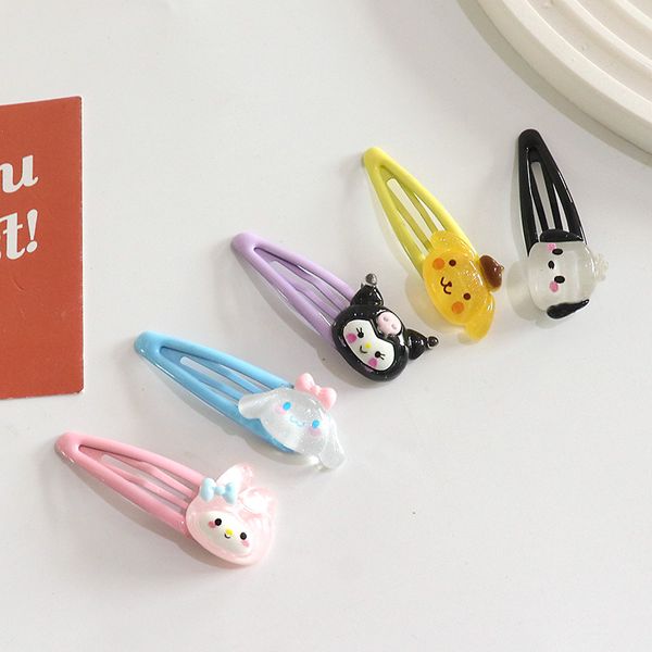 

bb hair clip cartoon kuromi hair accessories big ear dog waterdrop shape hair clips for cute girls bb hairpin kids barrettes headwear 2615, Slivery;white