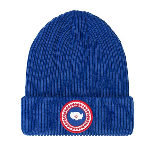 

designer canada knitted hat women's beanie cap luxury goose print embroidered woolen hat luxury fashion men's classic hats, Blue;gray