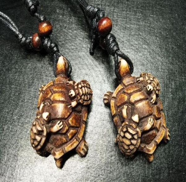 

yqtdmy whole 12pcs lot men women039s imitation yak bone carved mother children turtle rock necklace243j6277845, Silver