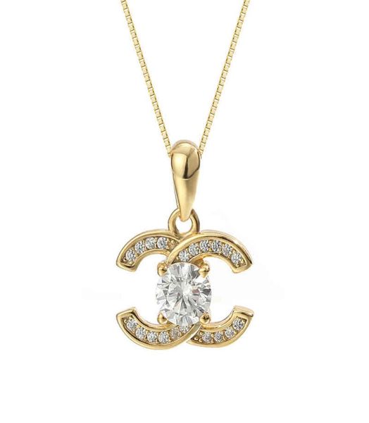 

selling necklace cz 925 sterling sier gold plated zircon letter pendant for women1251252, Silver