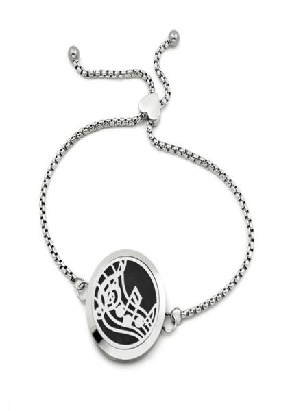 

30mm round adjustable perfume locket heart bracelet essential oil diffuser bangles jewelry 316l stainless steel pad ad101128483546013617, Golden;silver