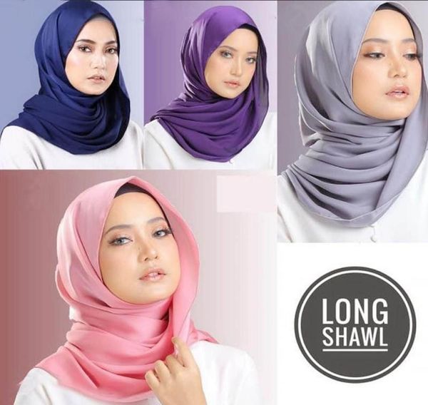

dhl women plain satin silk scarf hijab wrap solid color shawls headband muslim hijabs scarvesscarf 30 colors3403943, Blue;gray