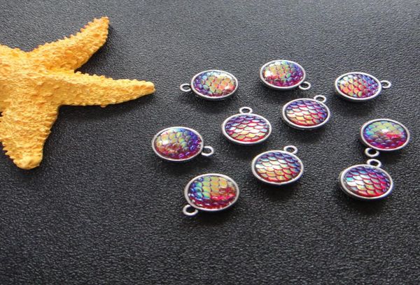 

20pcslot mermaid scale charm for shimmery mermaid jewelry making8709832, Silver