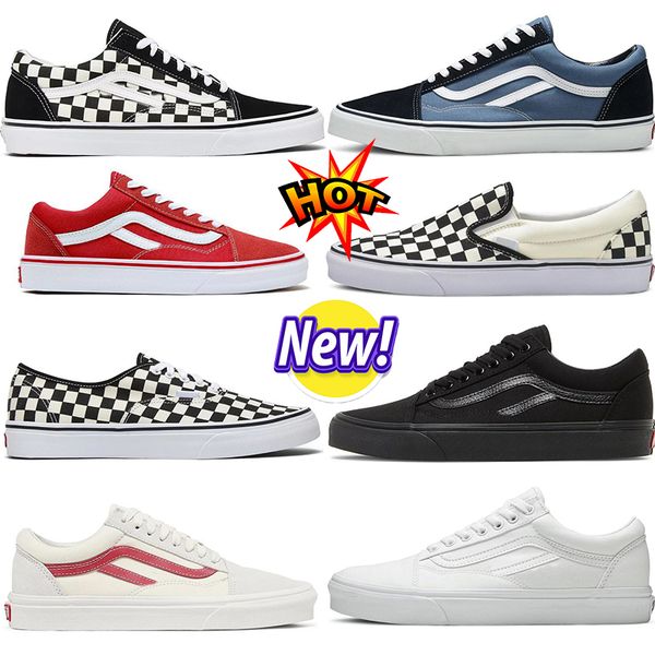 

designers old skool casual skateboard shoes black white red mens womens fashion outdoor size 36-44