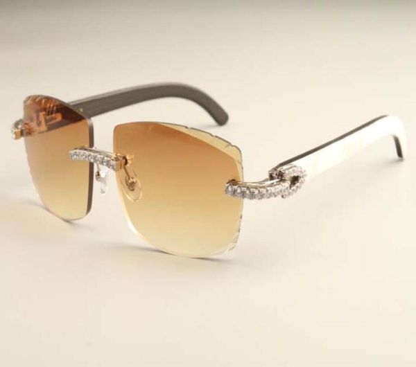 

2019 new diamond luxury fashion ultra light sunglasses t35240153 natural mixed horn sunglasses engraved lenses 3363319, White;black