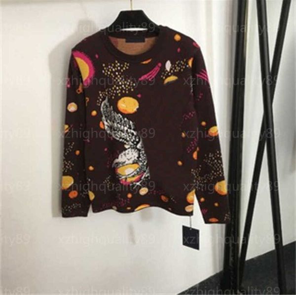 

womens sweaters designer sweater women knitwear art pattern fashion round neck long sleeve sweater knit pullover autumn r jumper knit sweate, White;black