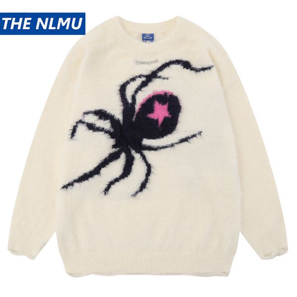 

mens sweaters fashion sweater pullover couple spider graphic knitted hip hop streetwear y2k knitwear cotton soft 230905, White;black
