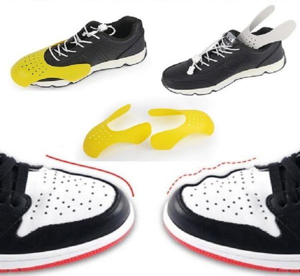 

shoes shield for sneaker anti crease wrinkled fold support toe cap sport ball shoe head stretcher white black yellow7293939, White;pink