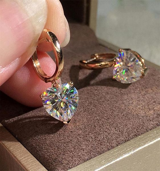

new arrival sweet cute simple fashion jewelry pear cut white clear 5a cubic zircon party 925 silverrose gold women clip earring c8368017, Silver