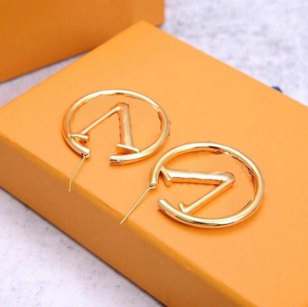 

new earring fashion hoop earrings womens diameter 3cm 4cm 5cm big circle simple for woman circle 2023 jewelry luxury1284460, Golden;silver