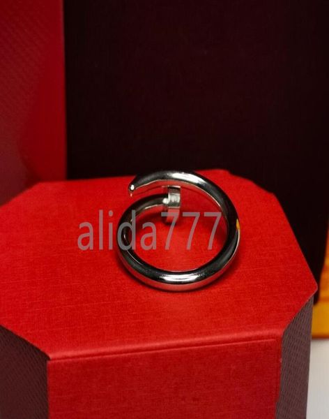 

nail designer ring for womenmen gold rings wedding band luxury jewelry accessories titanium steel goldplated never fade not alle3026017, Silver