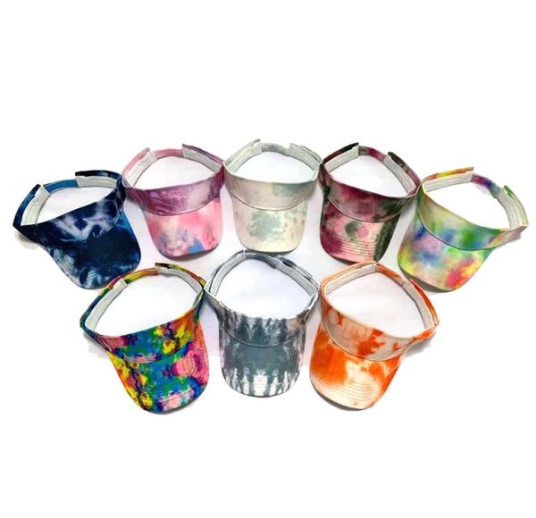 

8 new styles tiedye ponytail visors hat sun hat breathability baseball cap street outdoor sports tide hats lla4237286380, Blue;gray