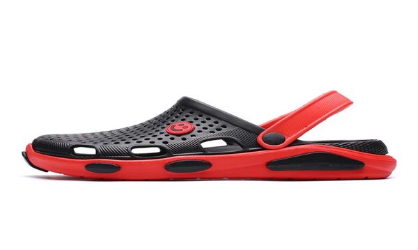 

whole 2021 arrival no brand men personality slippers beach hole shoes sandals fashion outdoor non slip flip flop s6735577, Black