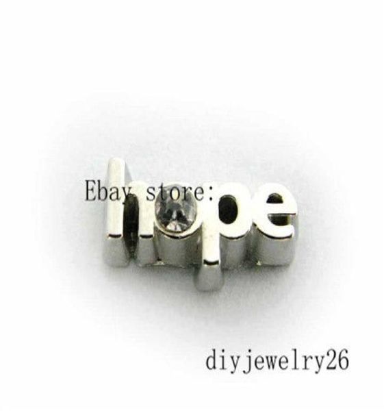

10pcs hope floating charms for living memory locket fc10096397473, Bronze;silver
