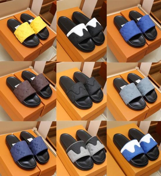 

fashion slippers color embossing designer scuffs women men moccasins beach indorpu non slip rubber simple slides1269089, Black