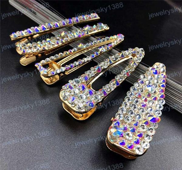 

colorful crystal rhinestone letter hair clips lady wedding party hair pins fashion girl letter barrettes woman hair accession8983580, Golden;silver