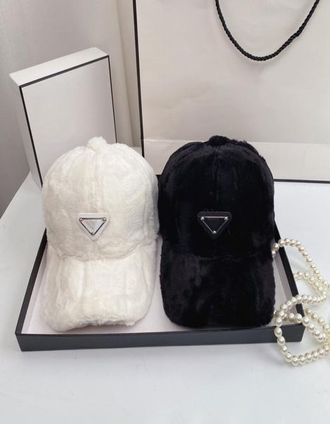 

brand designer cap with leather triangle logo push thicken warm hat baseball caps unisex1702504, Blue;gray