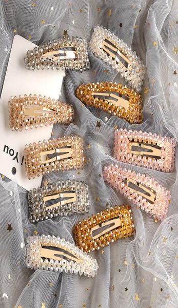 

girl crystal hair pins fashion women side hair grips lady hairs jewelry party children princess hair accessories tta9312180211, Golden;silver
