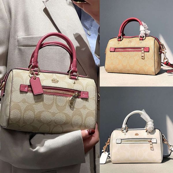 

women's designer bags tote ole new women's classic old flower contrast hand messenger glacier white mini boston pillow factory dir