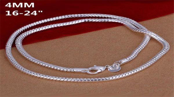 

high grade 4mm bone necklace men sterling silver plate necklace n191, brand new fashion 925 silver chains necklace factory direct sale515586