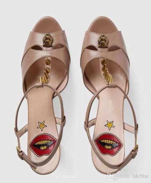 

rivets sandals 16cm heels pumps wedding shoes 6cm platform spiked women striped metallic patent peeptoe mary jane5964338, Black