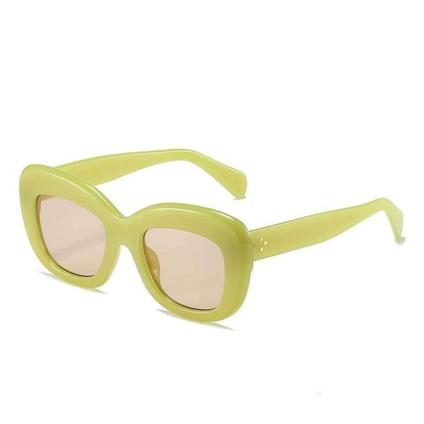 

korean square cat eye sunglasses retract style rice nail decoration leg fashion show, White;black