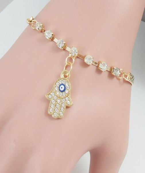 

charms bracelets bangles stunning gold simple jewelry crystal rhinestone evil eye hamsa bracelet2871845, Golden;silver