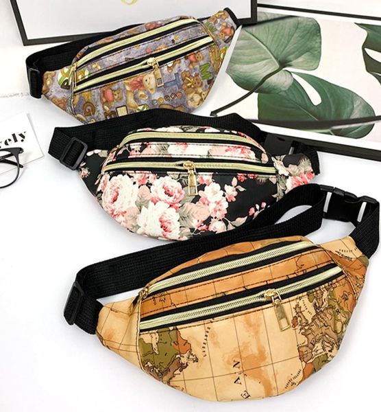 

water resistant fashion women printed fanny pack waist pouch bum bag travel money pouch hip purse1219233