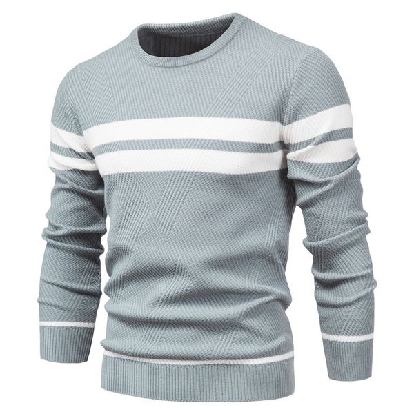 

men s sweaters autumn pullover sweater o neck patchwork long sleeve warm slim men casual fashion clothing 230906, White;black