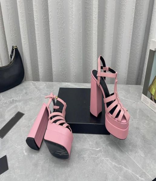 

satin platform super high heel strip sandals weave dinner shoes chunky heel slippers ladies size 35426117719, Black
