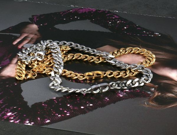 

women039s stainless steel necklace chain thick necklace for women punk choker gold letter4370204, Silver