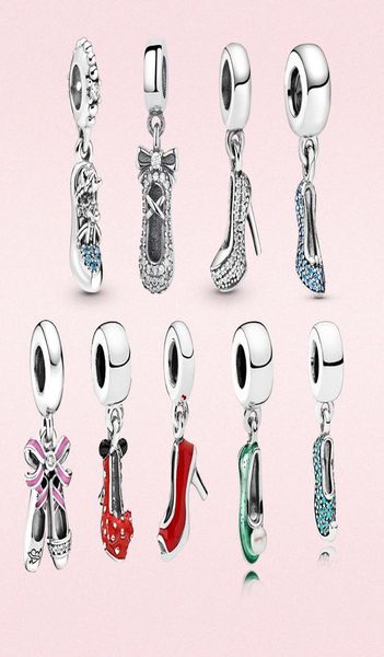 

real 925 sterling silver charm tinker bell princess shoes dangle charm fit for women8592421, Black