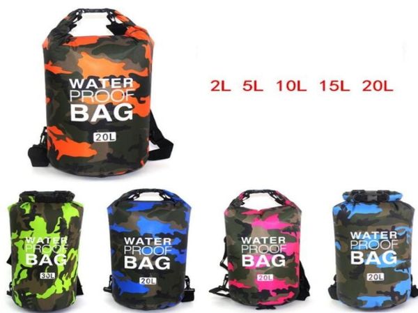 

whole boating dry storage outdoor sport dry bag canoe camera phone waterproof bag rafting camouflage swim beach dry packs2479587