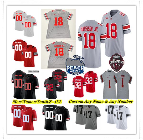 

ncaa ohio state buckeyes osu college football jersey jt tuimoloau julian fleming miyan williams steele chambers tommy eichenberg carnell tat, Black