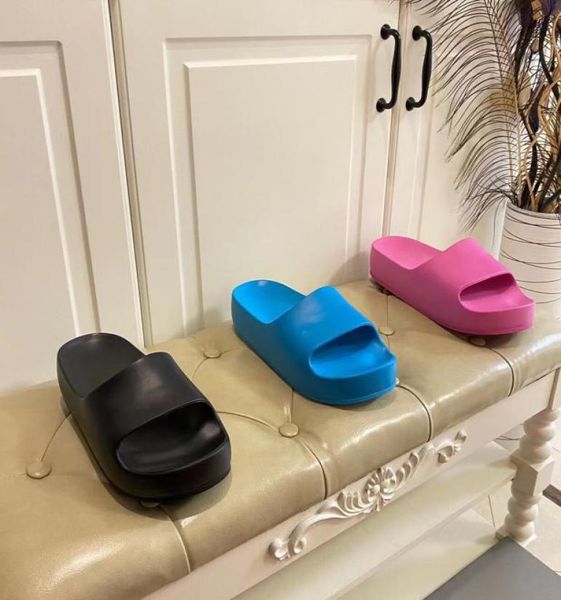 

jelly slippers matte rubber upper rubber sole thick design platform approx 44 mm 175 inches with dust bag9551035, Black