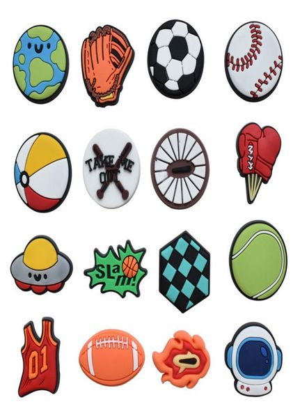 

baseball sport charms shoe decoration charm pins012347756017, White;pink