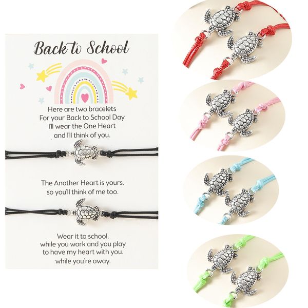 

back to school bracelets mommy and me bracelets mother daughter matching heart bracelet set good wish bracelet first day of school gifts for, Golden;silver