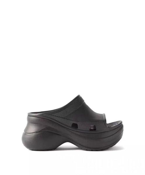 

new model europ summer beach men039s and women039s big head slippers fruit color scuffs cross design swimming pool party cou6418045, Black