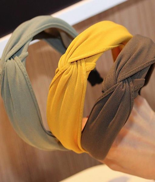 

women elegant headband solid colors knot wide sweet headband hair hoop ornament lady fashion hair accessories y012449642719150646, Silver