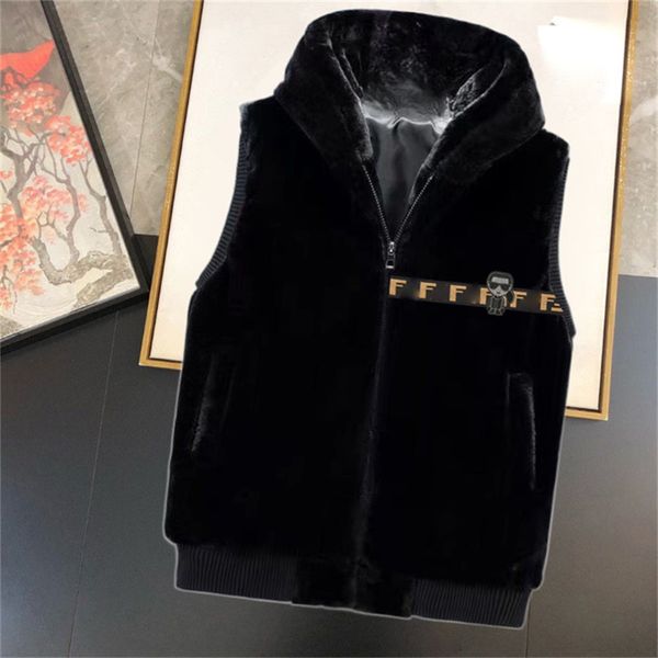 

fashion men's vest plush cotton vest design men's and women's sleeveless down jacket autumn/winter casual coat couple vest wa, Black;white