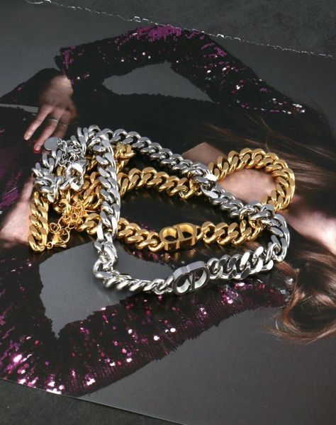 

women039s stainless steel necklace chain thick necklace for women punk choker gold letter8034538, Silver