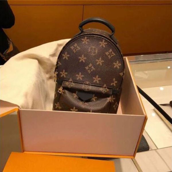 

hight quality genuine leather womens backpack mini leather book backpacks women printing leather backpack palm springs handbag bags mn4578 4