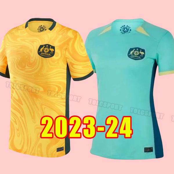 

23 24 australias soccer jerseys home and away mooy 13 souttar 19 hrustic 10 boyle 6 irvine 22 jersey mabil mcgree 2023 2024 football shirts, Black;yellow