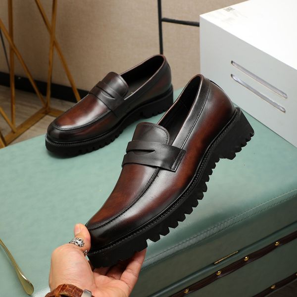 

mens designer dress shoes fashion loafers male business office work formal flats brand designer party wedding shoes size 38-45, Black