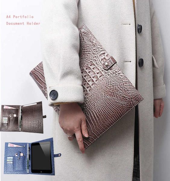 

luxury customized letter ostrich pattern leather document portfolio women file folder a4 conference portfolio folder for ipad 21106598947